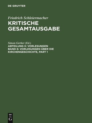 cover image of Vorlesungen über die Kirchengeschichte